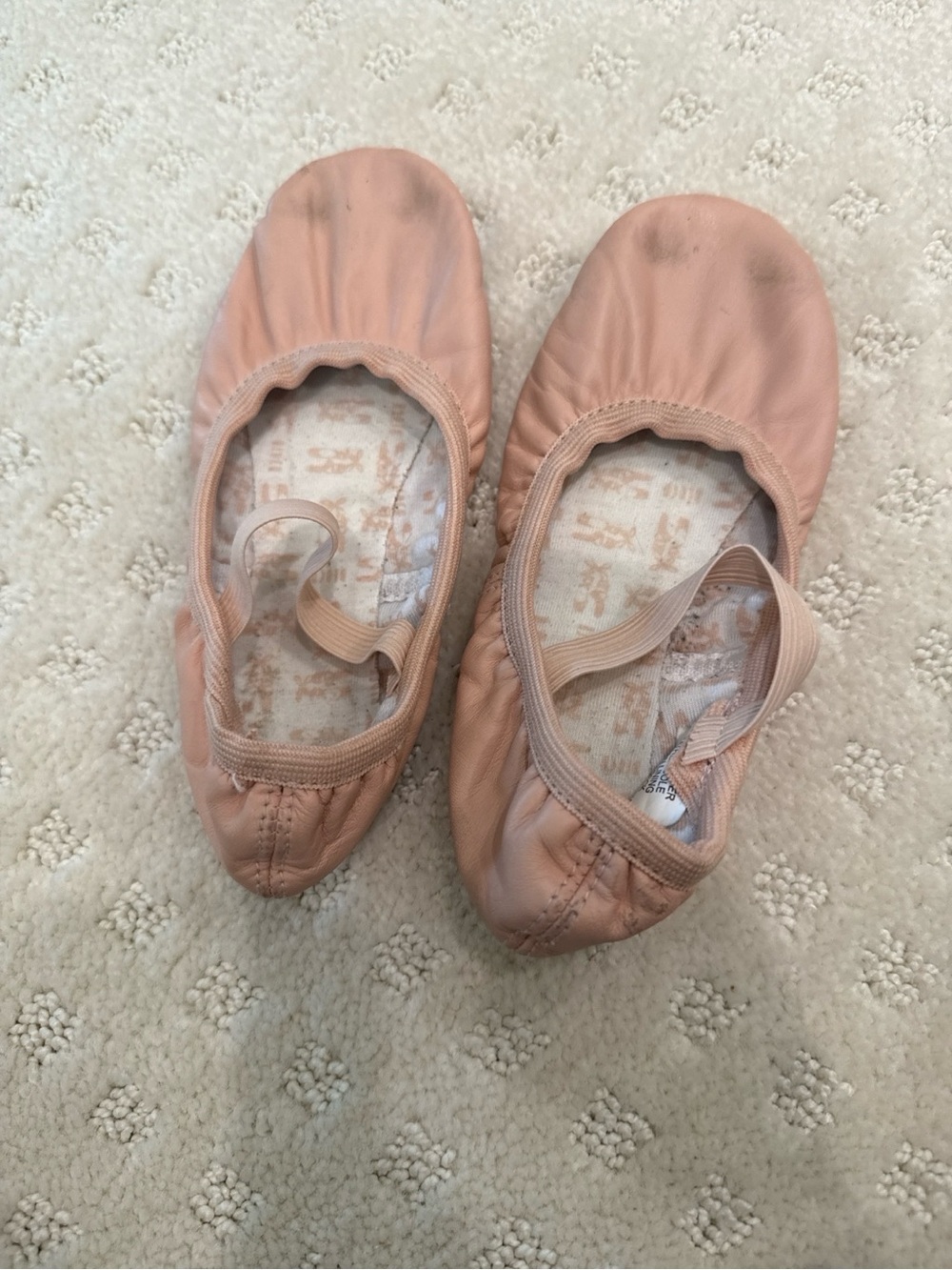 Girls Pink Leather Ballet Shoes Slippers Size 11.5 C Dance